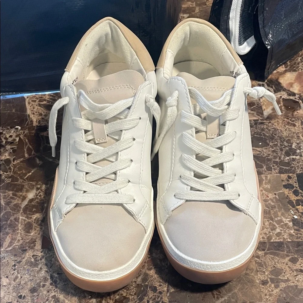 Dolce Vita Cream and Tan Sneakers - Picture 2 of 9